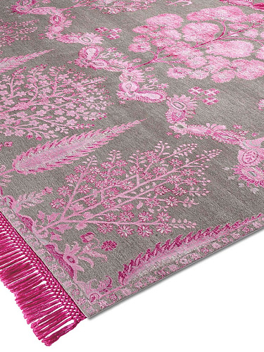 Mughal roze handgemaakte luxe vloerkleed