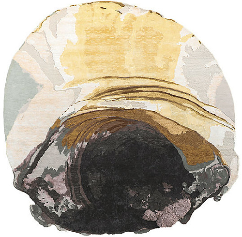 Goud exclusief handgeknoopt tapijt