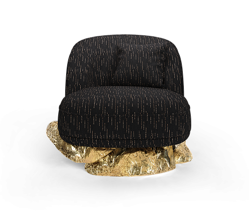 Angora zwarte fauteuil