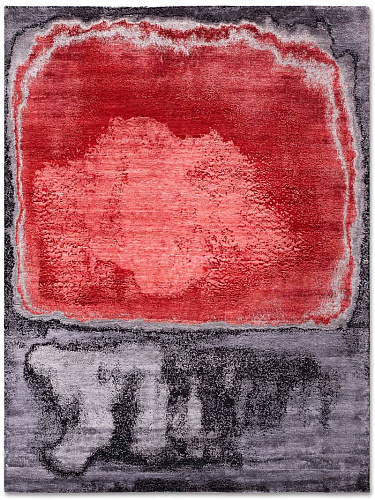 Red Silver handgeweven vloerkleed
