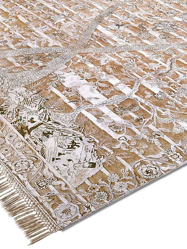 Gold handgemaakte luxe vloerkleed