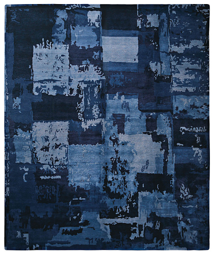 Boro 3 blauw vloerkleed