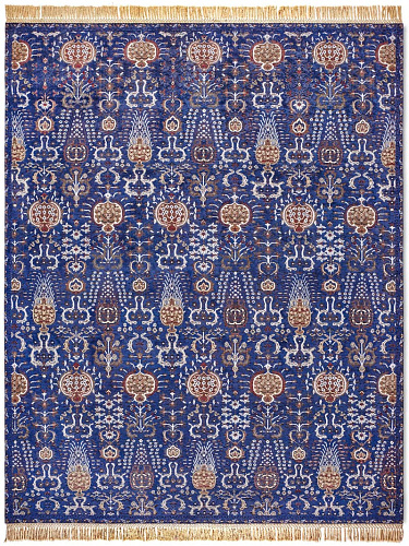Isfahan Blue handgemaakte luxe vloerkleed