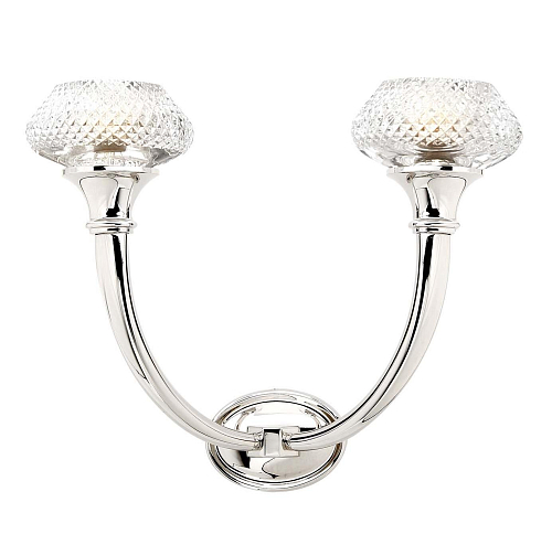Coppe Kristallen Wandlamp in Nikkel Afwerking