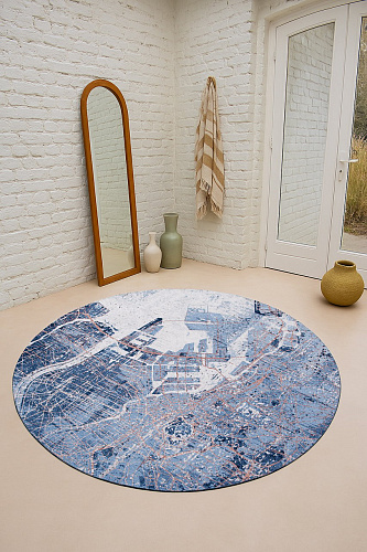 Conductive Blue rond vloerkleed