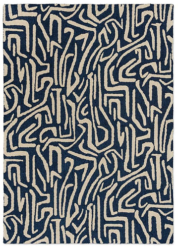 Melodic blauw outdoor tapijt