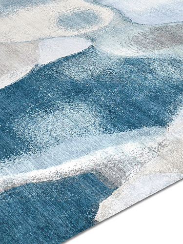 Turquoise Blue handgemaakte luxe vloerkleed