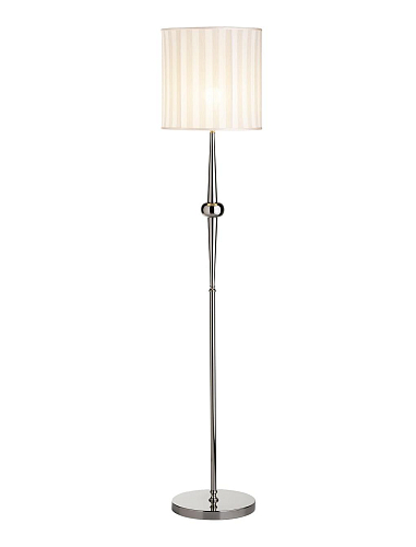 Elegante Staande Lamp met Gestreepte Stoffen Kap in Engelse Stijl