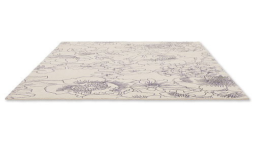 Linear floral blauw tapijt