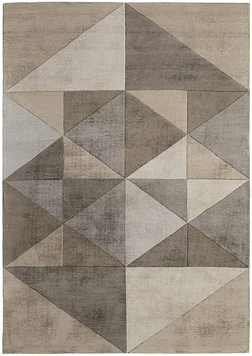 Triangles Biege handgetuft vloerkleed