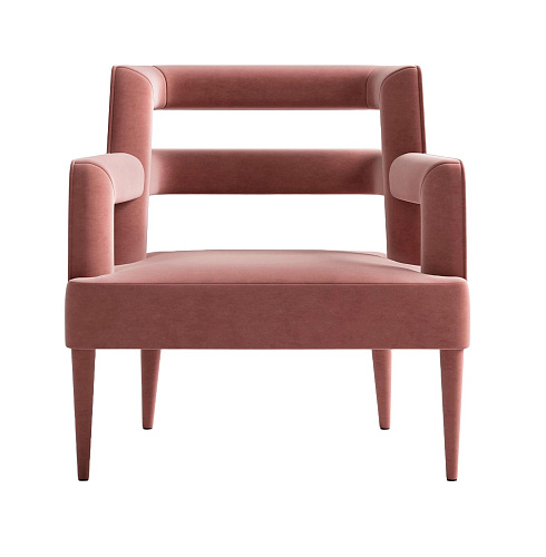 Gestoffeerde roze fauteuil