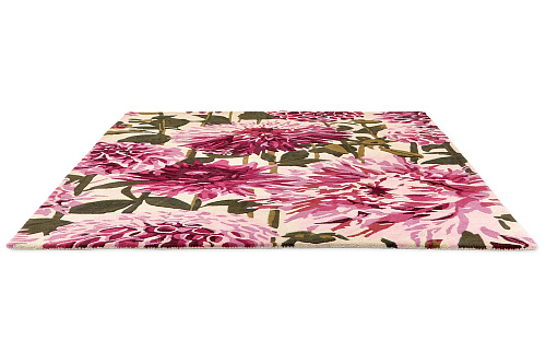 Dahlia fuchsia/palm tapijt