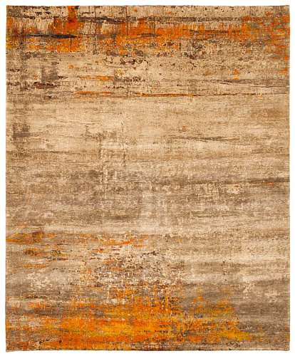 Artwork 19 oranje grijs vloerkleed