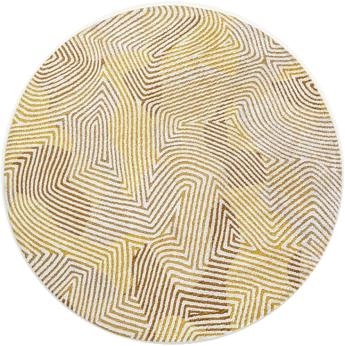 Yellow Hippy rond vloerkleed