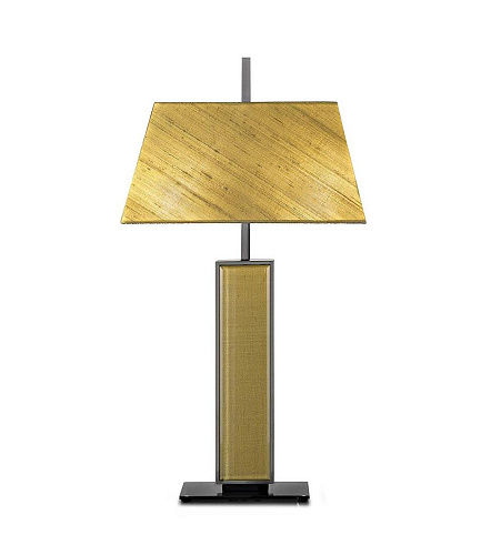 Elegance metaal en glas tafellamp met stoffen kap