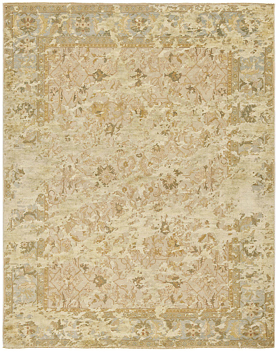 Ziegler prince double sky beige zilvergrijs zijde vloerkleed