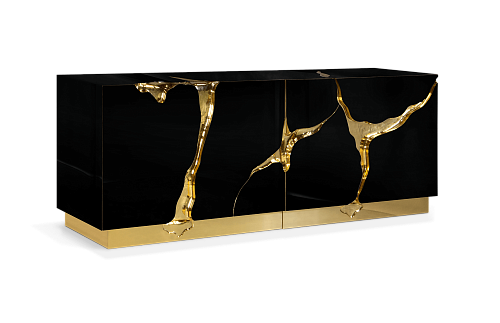 Zwarte en gouden elite dressoir