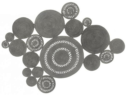 Gevlochten patchwork Silver tapijt