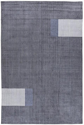 Handloom viscose lijnen vloerkleed