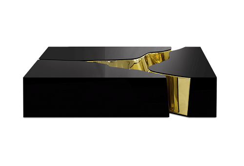 Fissure zwart gouden salontafel