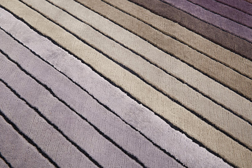 Handgeknoopt geometrisch wol & viscose vloerkleed