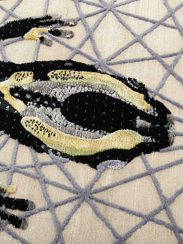 Salamandra Ardentis Agri rond designer handgeweven vloerkleed