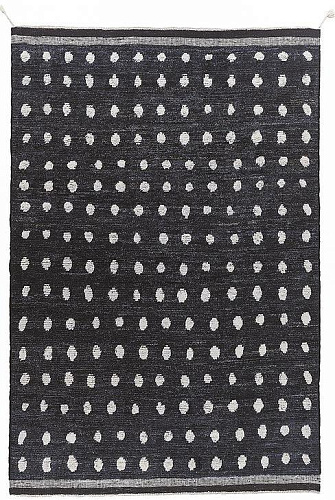 Dots handgeknoopt zwart & wit vloerkleed