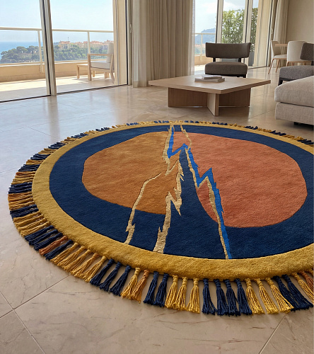 Lightning Crest Gold luxe design vloerkleed