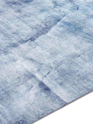 Twisted Blue luxe handgeknoopt vloerkleed