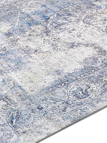 Silver Blue luxe handgeknoopt vloerkleed