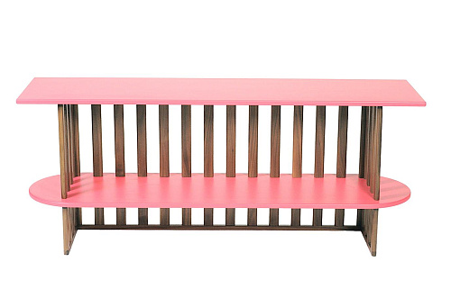 Roze twee-niveau consoletafel