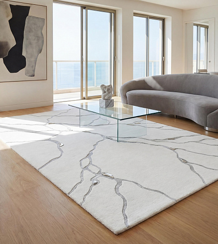 Vein Marble White vloerkleed