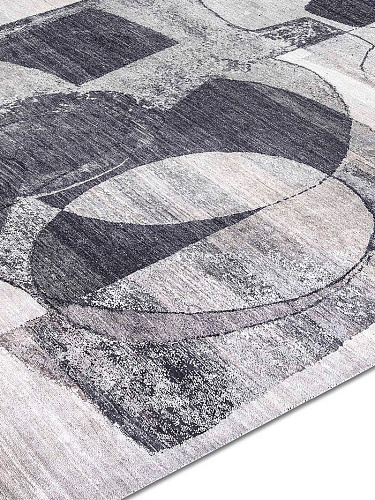 Zwart & wit luxe handgeknoopt vloerkleed