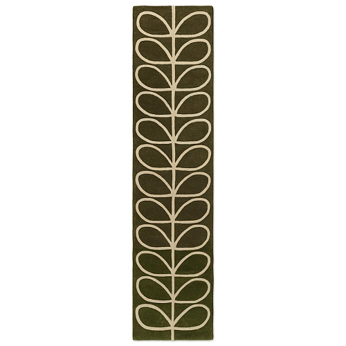 Linear Stem Runner Olive vloerkleed