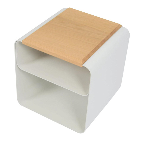 Minimalistische hout en metaal kruk