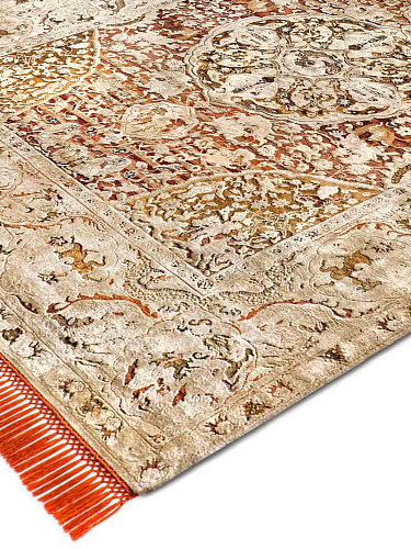 Gold luxe handgeknoopt vloerkleed