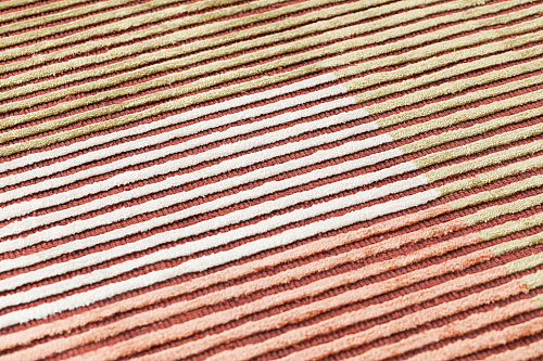 Handloom viscose lijnen vloerkleed