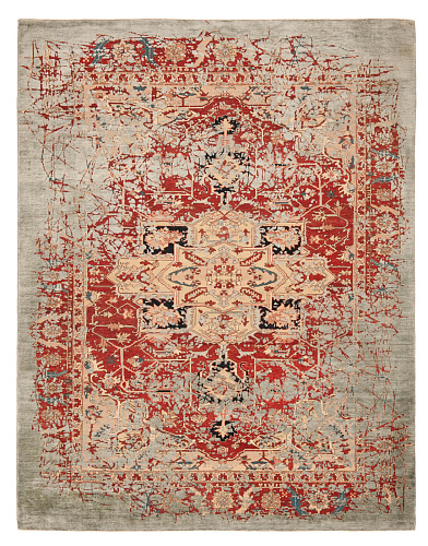 Serapi victoria pleasure rood grijs zijde vloerkleed