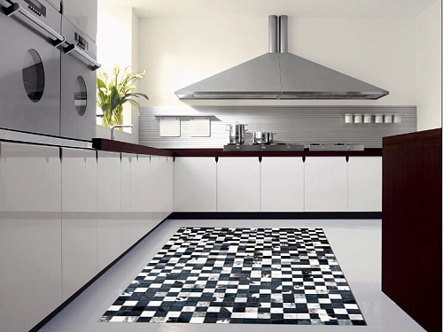 Mozaïek zwart & wit koeienhuid tapijt