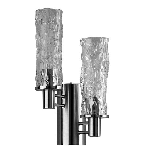 Wandlamp in verticaal geblazen glas