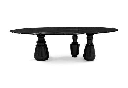 Obsidian ovale XL Nero Marquina eettafel