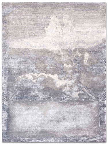Clouds Light Grey handgemaakte luxe vloerkleed