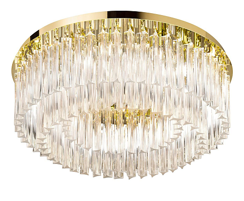 Moderne Ronde Glazen Plafondlamp in Gouden Afwerking