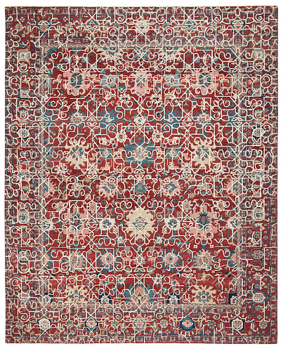 Bidjar kingscross hayat1 rood wit zijde tapijt