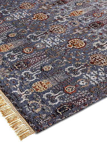 Isfahan Charcoal handgemaakte luxe vloerkleed