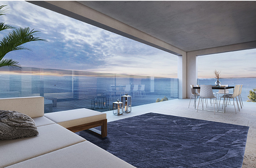 Modern handgeknoopt Blue vloerkleed