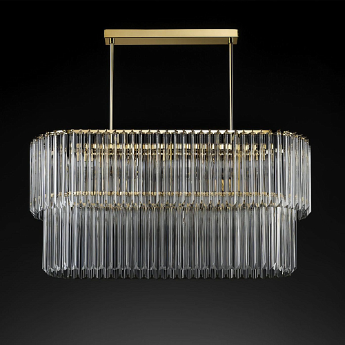 Ovale Antiek Gouden Kroonluchter met Helder Triedro Glas