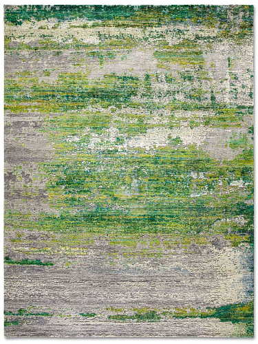 Green handgemaakte luxe vloerkleed