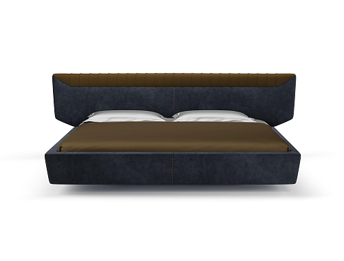 Libra donkerblauw bed met hoofdeinde