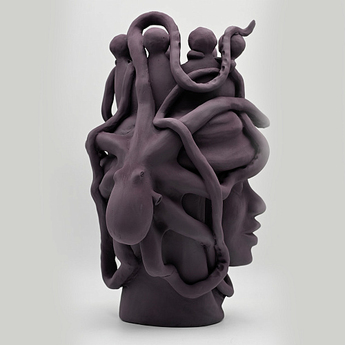 Moor's Head bruine handgemaakte sculptuur